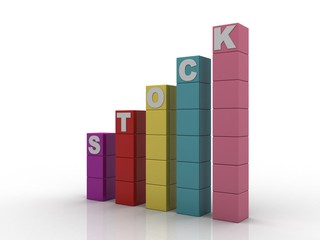 3d rendering Stock market online business concept. business Graph 