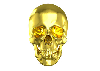 Golden Pirate Skull - 3D