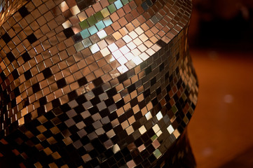 Mirror mosaic texture. The club's disco ball. Decorative element