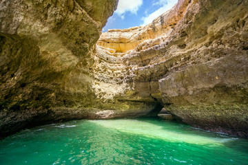 Amazing rock formation on Atlantic coast in Algarve, Portugal