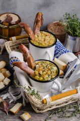 Traditional thick soup with peas