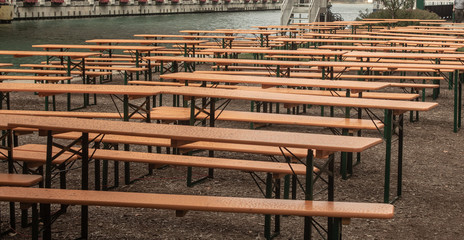 Tables and Benches by River Walk