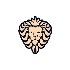Lion logo. Lion head with crown - vector illustration, emblem design. Universal company symbol.