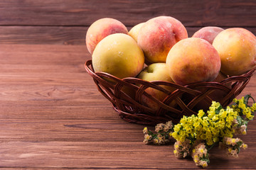 Ripe peaches fruit