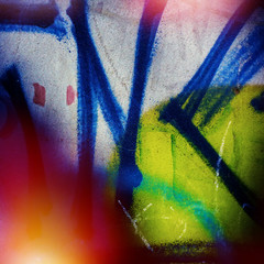 fragments of graffiti and bright fragments of traces of paint.