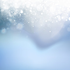 Blue Christmas Background with Snowflakes