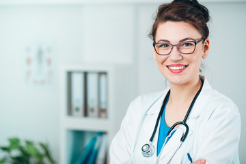 Woman Dentist in her Medical Office