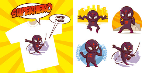 Superhero character Superheroes Set Vector illustration design