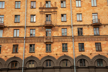 Traditional architecture in old part of city of Minsk, Belarus.
