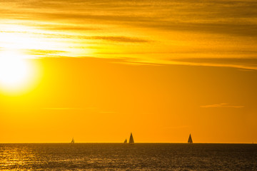 Sunset landscape of a beach in Perth Fremantle