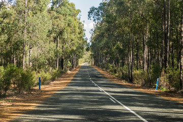 Landscape of a lonely road at mundaring