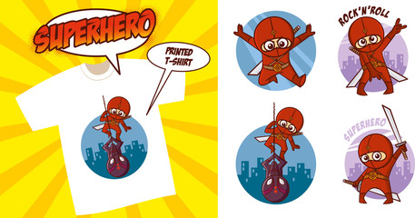 Superhero character Superheroes Set Vector illustration design