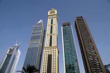 Fototapeta na wymiar Modern skyscrapers, Sheikh zayed road, Dubai, United Arab Emirates.