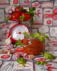 Homemade tomato and basil sauce