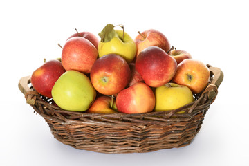 basket with colorful apples