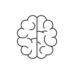 Brain, mind or intelligence line art vector icon for apps and websites