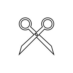 Scissors icon vector isolated on white background, Scissors transparent sign , sign and symbols in thin linear outline style
