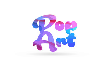 pop art pink blue color word text logo icon