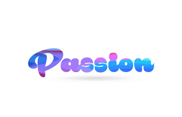 passion pink blue color word text logo icon