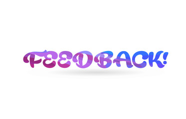 feedback pink blue color word text logo icon