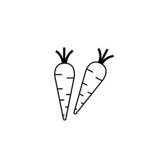 Carrot line icon, outline vector sign, linear style pictogram isolated on white. Symbol, logo illustration. Editable stroke