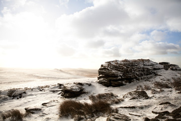 Fototapeta na wymiar Dartmoor winter tor