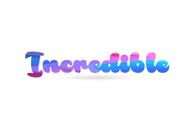 incredible pink blue color word text logo icon