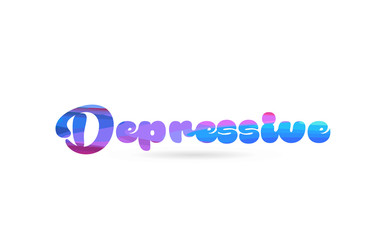 depressive pink blue color word text logo icon