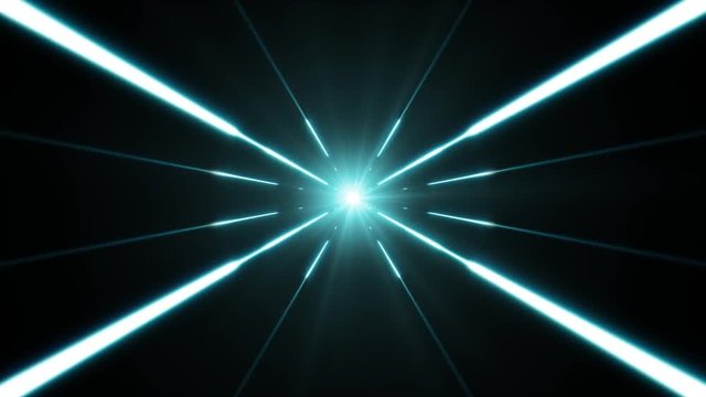 Hyperspace Background With Shining Starburst/
Animation of a colorful abstract hyperspace shining starburst background, with optical lens flare and light beams