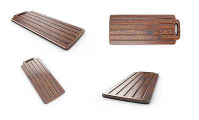 Wooden cutting board isolated on white background 3d render