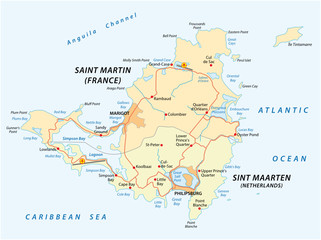 road vector map of Sint Marteen-Sint Maarten