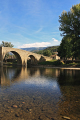 Fototapeta na wymiar Stone bridge and river
