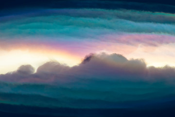 Amazing rainbow cloud on the sky.