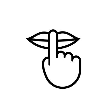 recommend clip art: Keep silence and be quiet lips and finger silent sign, vector icon