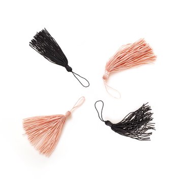Set of silk tassels isolated on white background for creating graphic concepts