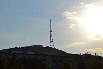 Tbilisi Mountain Observation Tower Sunset