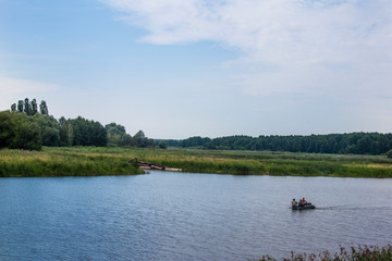 Fototapeta na wymiar fishing on the river
