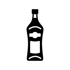 Alcohol bottle icon simple flat style vector illustration