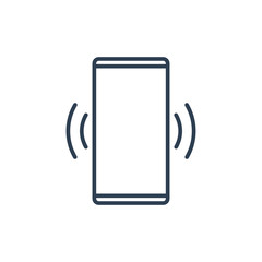 Simple Line of Cell Phone Vector Icon - mobile phone ringing or vibrating