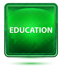 Education Neon Light Green Square Button