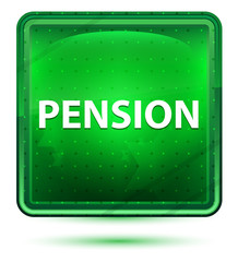 Pension Neon Light Green Square Button