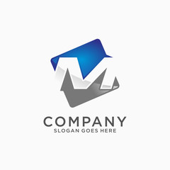 Letter M initial logo template