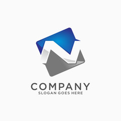 Letter N initial logo template