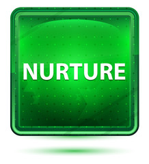 Nurture Neon Light Green Square Button