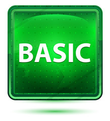 Basic Neon Light Green Square Button