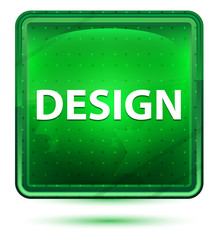 Design Neon Light Green Square Button