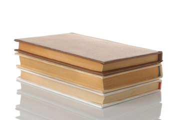 Stack of books on a white isolated background. Old books. Education. school. study