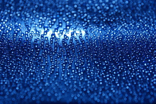 water drops abstract blue background