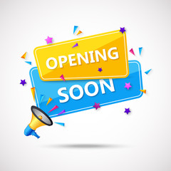 Opening soon background composition with flat design