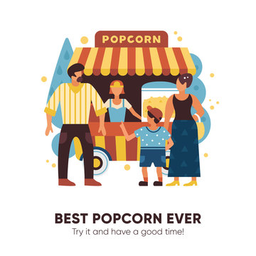 Popcorn Van Illustration